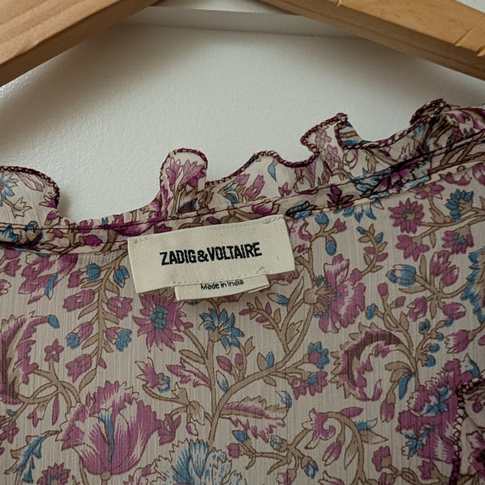 Zadig & Voltaire Floral Ruffle Top - Picture 2 of 5
